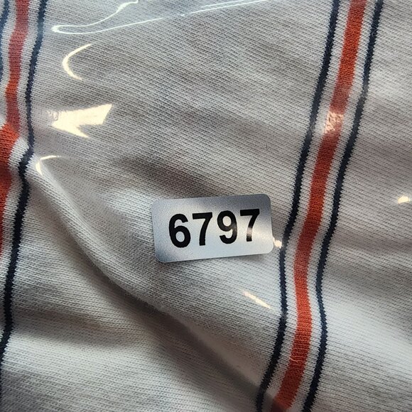 Mens White & Orange Stripes Cutter & Buck Polo Shirt Oklahoma State Size L - Picture 9 of 9